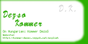 dezso kommer business card